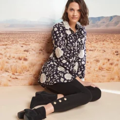 Legging<Blancheporte Legging, boutons fantaisie zwart