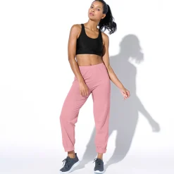 Broek<Blancheporte 7/8-legging in biokatoen grijsroze
