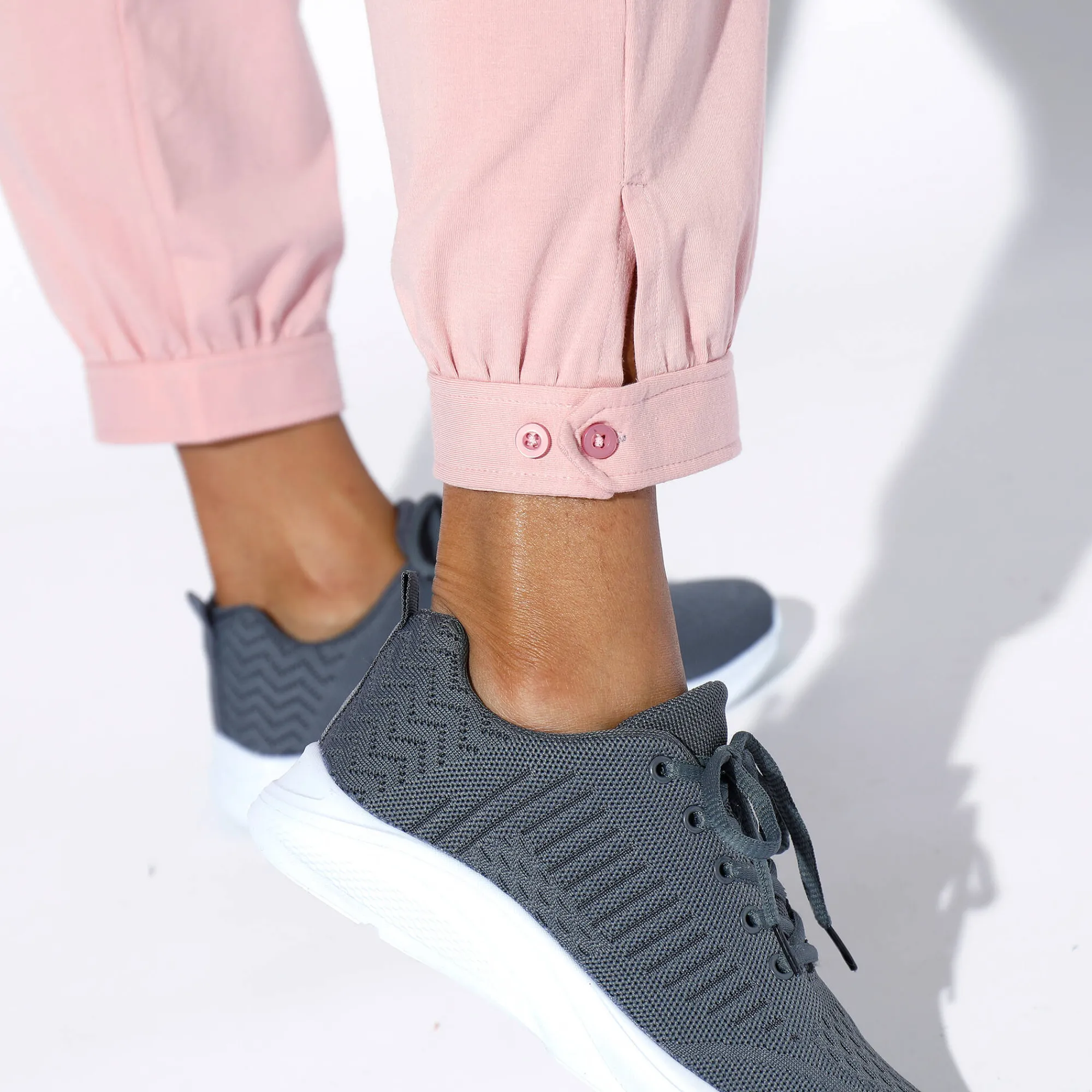 Broek<Blancheporte 7/8-legging in biokatoen grijsroze