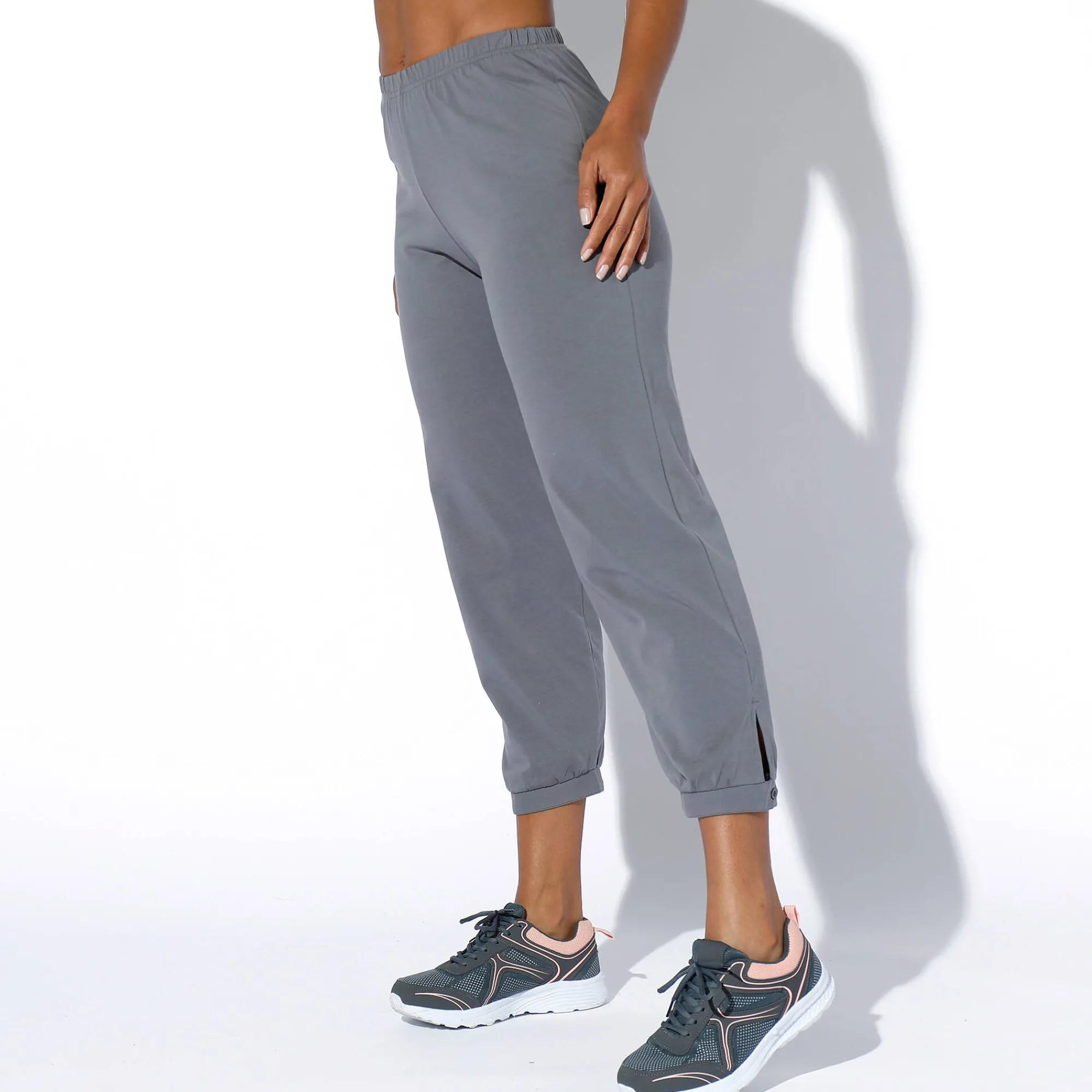Broek<Blancheporte 7/8-legging in biokatoen grijs