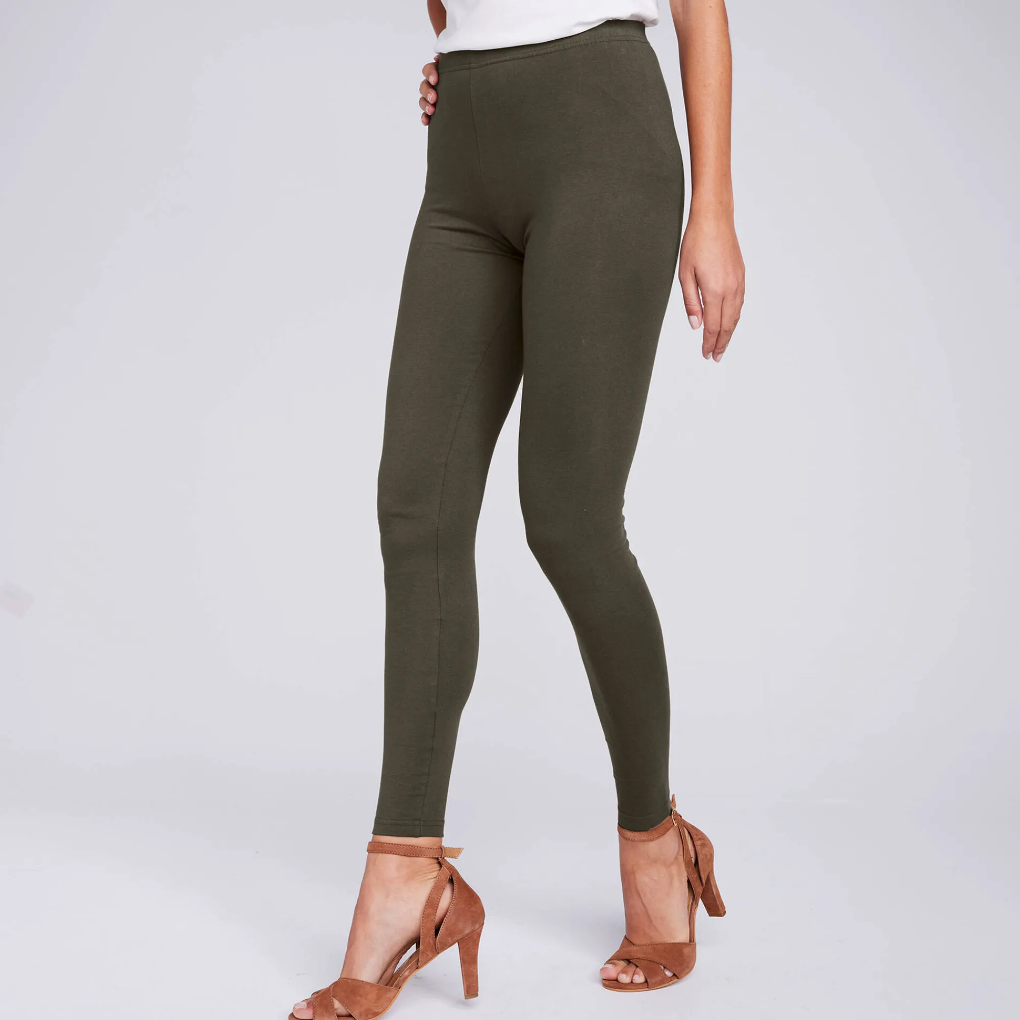 Legging<Blancheporte Legging met elastische taille donkerkaki