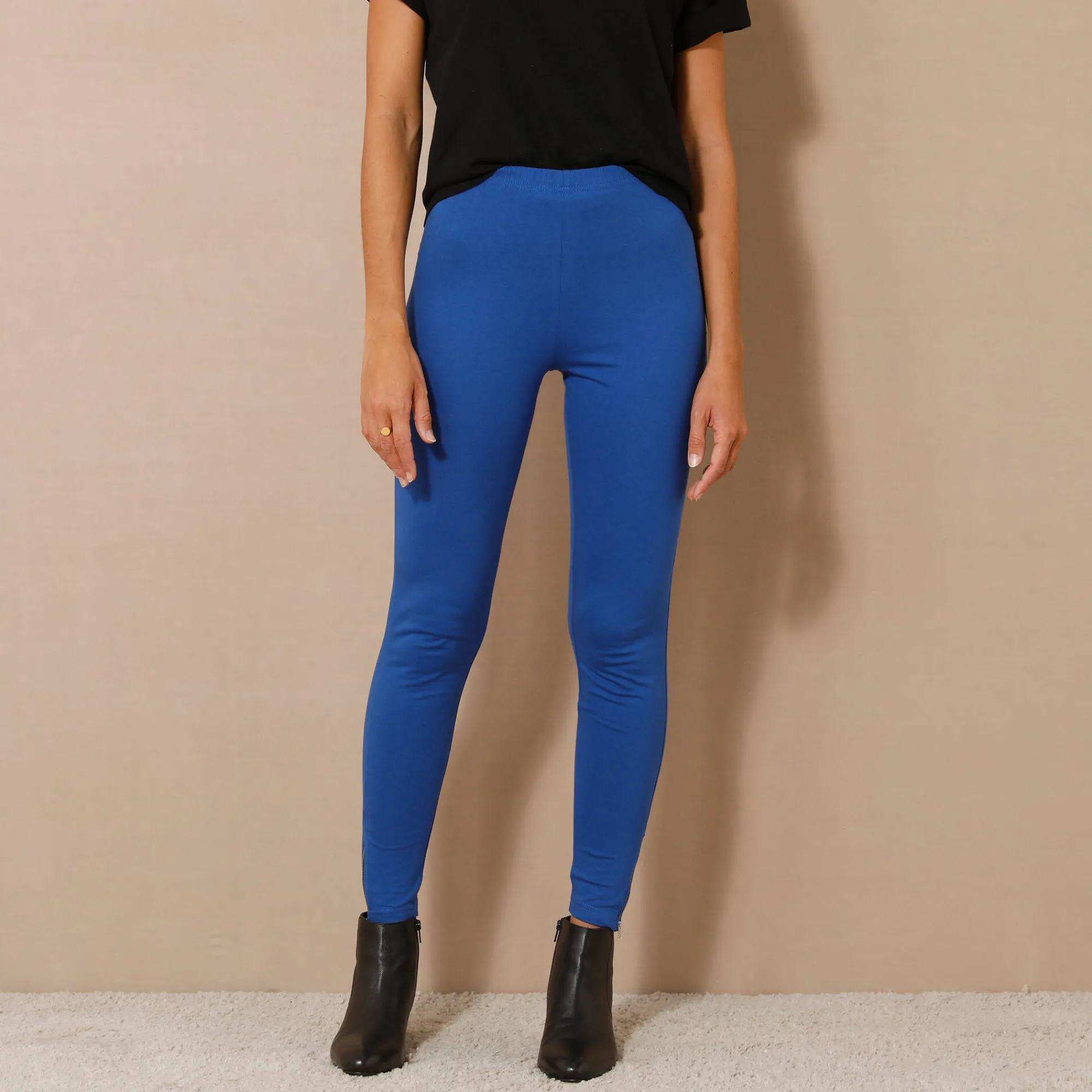 Legging<Blancheporte Legging met elastische taille en ritsjes onderaan felblauw