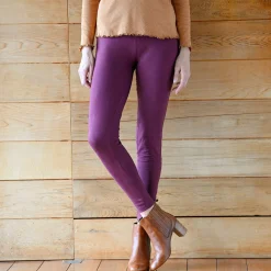 Legging<Blancheporte Legging met elastische taille en ritsjes onderaan donkerpruim