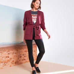 Legging<Blancheporte Legging met gestikte plooien, elastische taille zwart