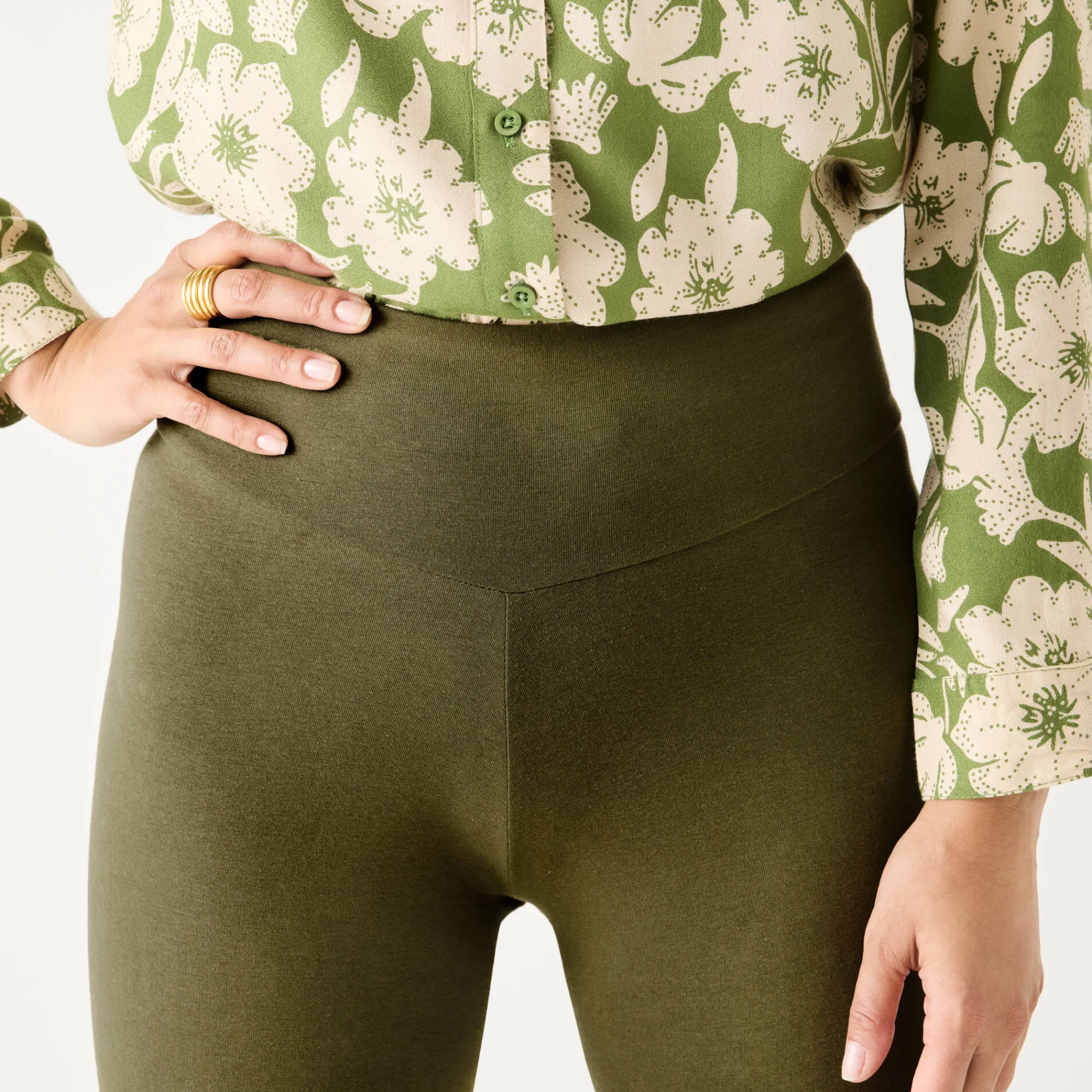 Legging<Blancheporte Legging met hoge taille, platte buik kaki