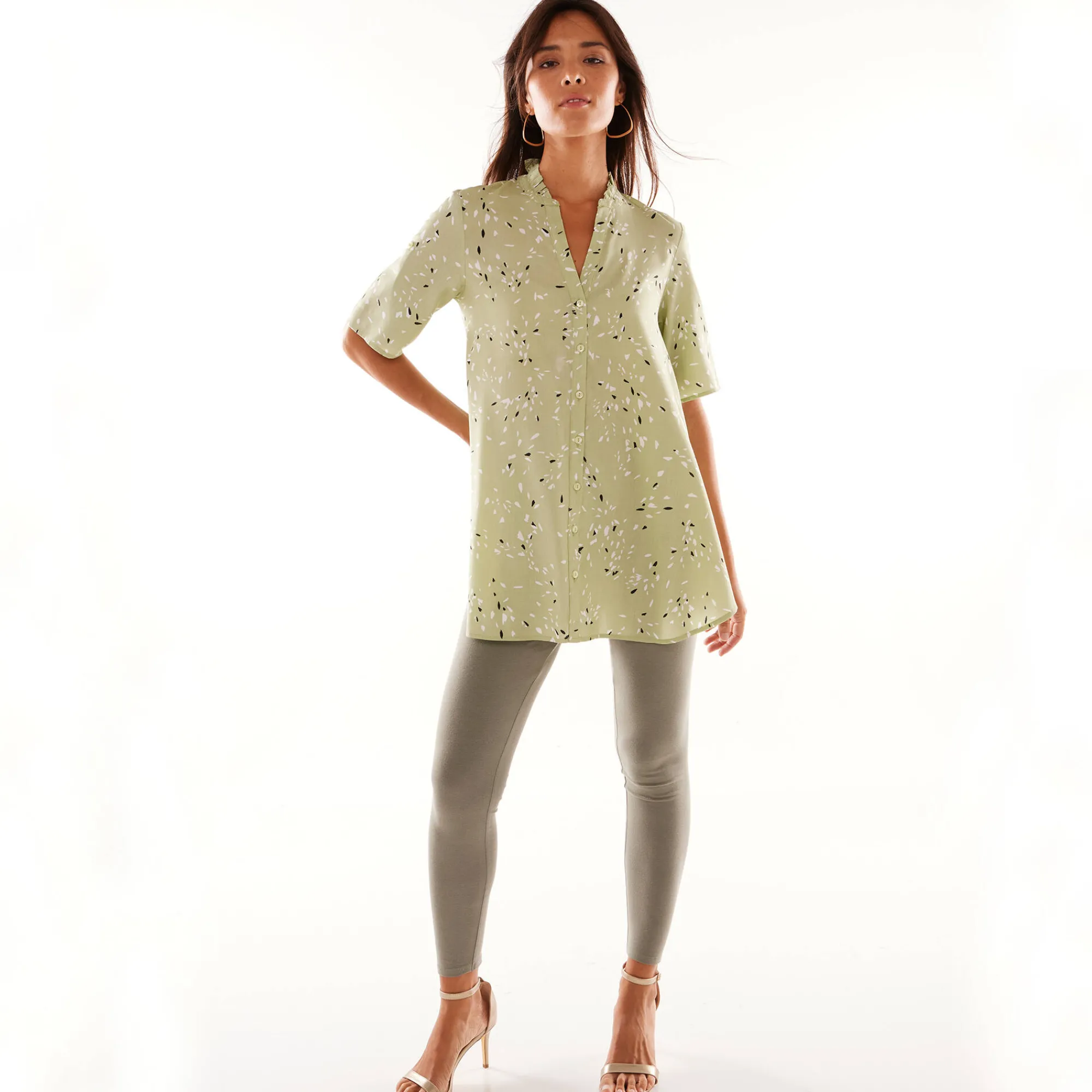 Legging<Blancheporte Legging met hoge taille, platte buik bronskleur