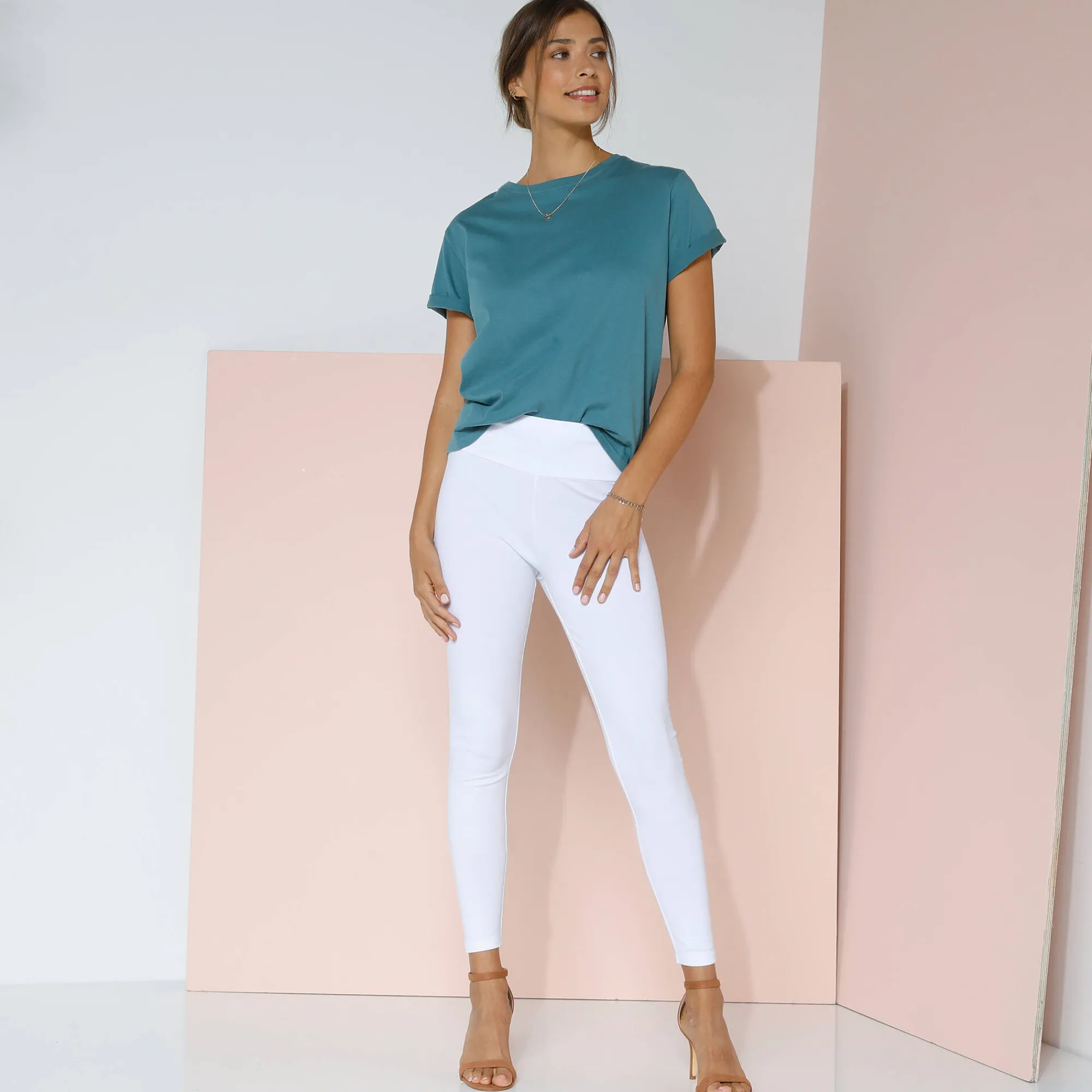 Legging<Blancheporte Legging met hoge taille, platte buik wit