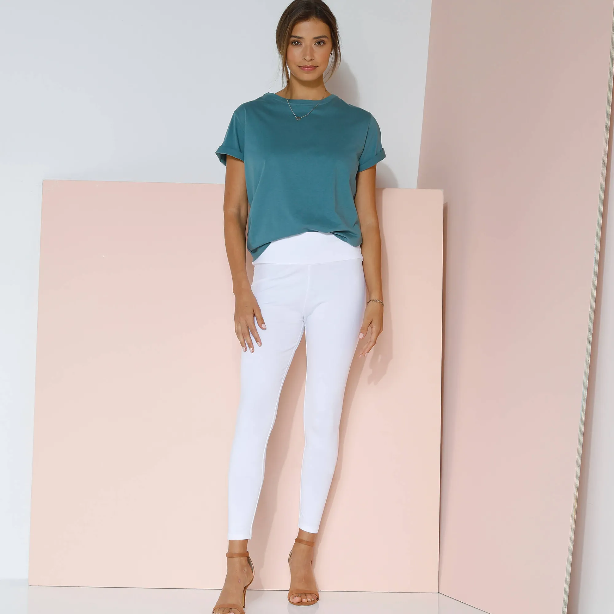 Legging<Blancheporte Legging met hoge taille, platte buik wit