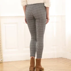 Legging<Blancheporte Legging met ingeweven ruitjes, elastische taille zwart / beige