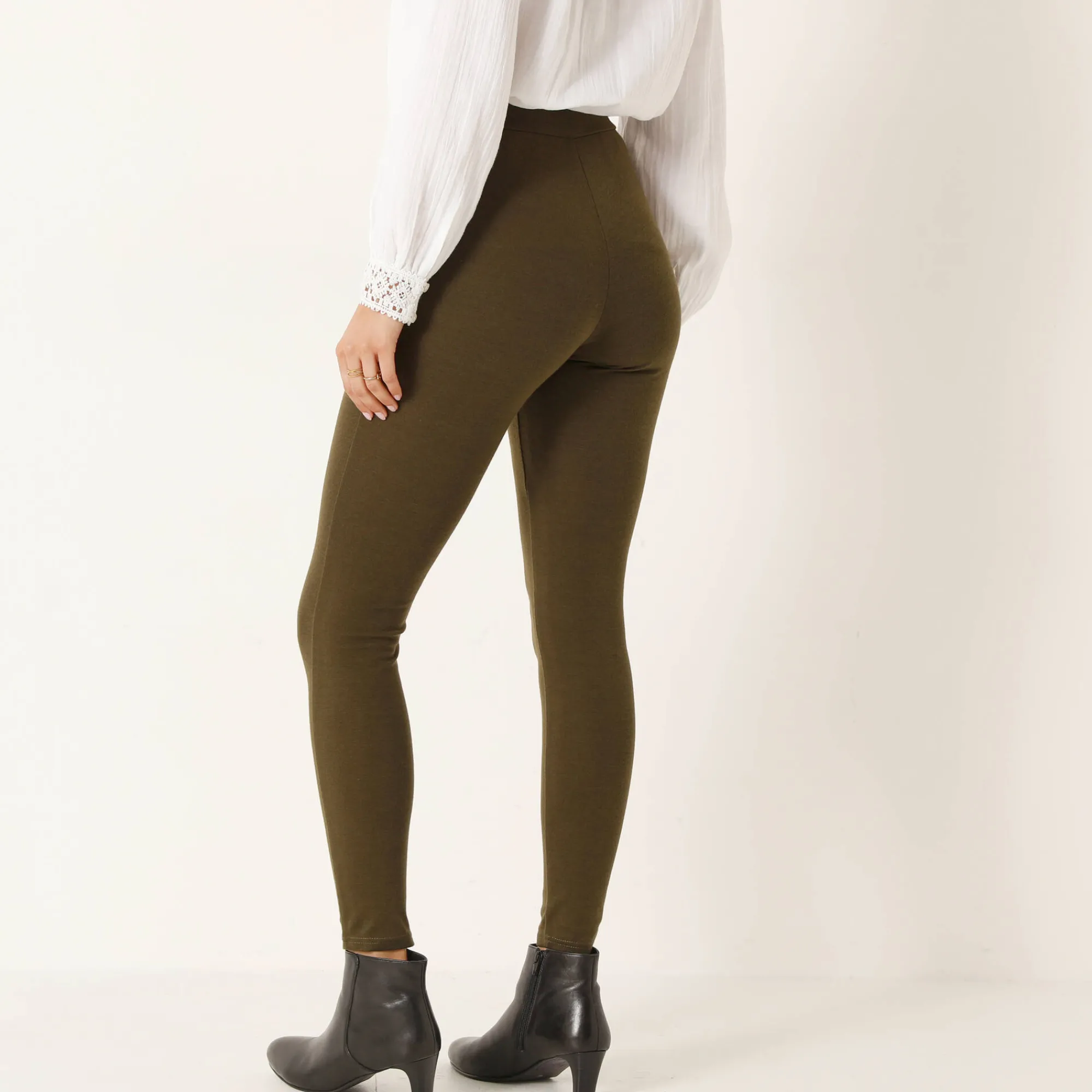 Feestoutfits Dames|Legging<Blancheporte Legging met knooppandeffect, elastische taille kaki