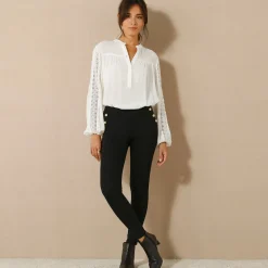 Feestoutfits Dames|Legging<Blancheporte Legging met knooppandeffect, elastische taille zwart