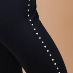 Feestoutfits Dames|Legging<Lora Zellini Legging met sierspijkers marine