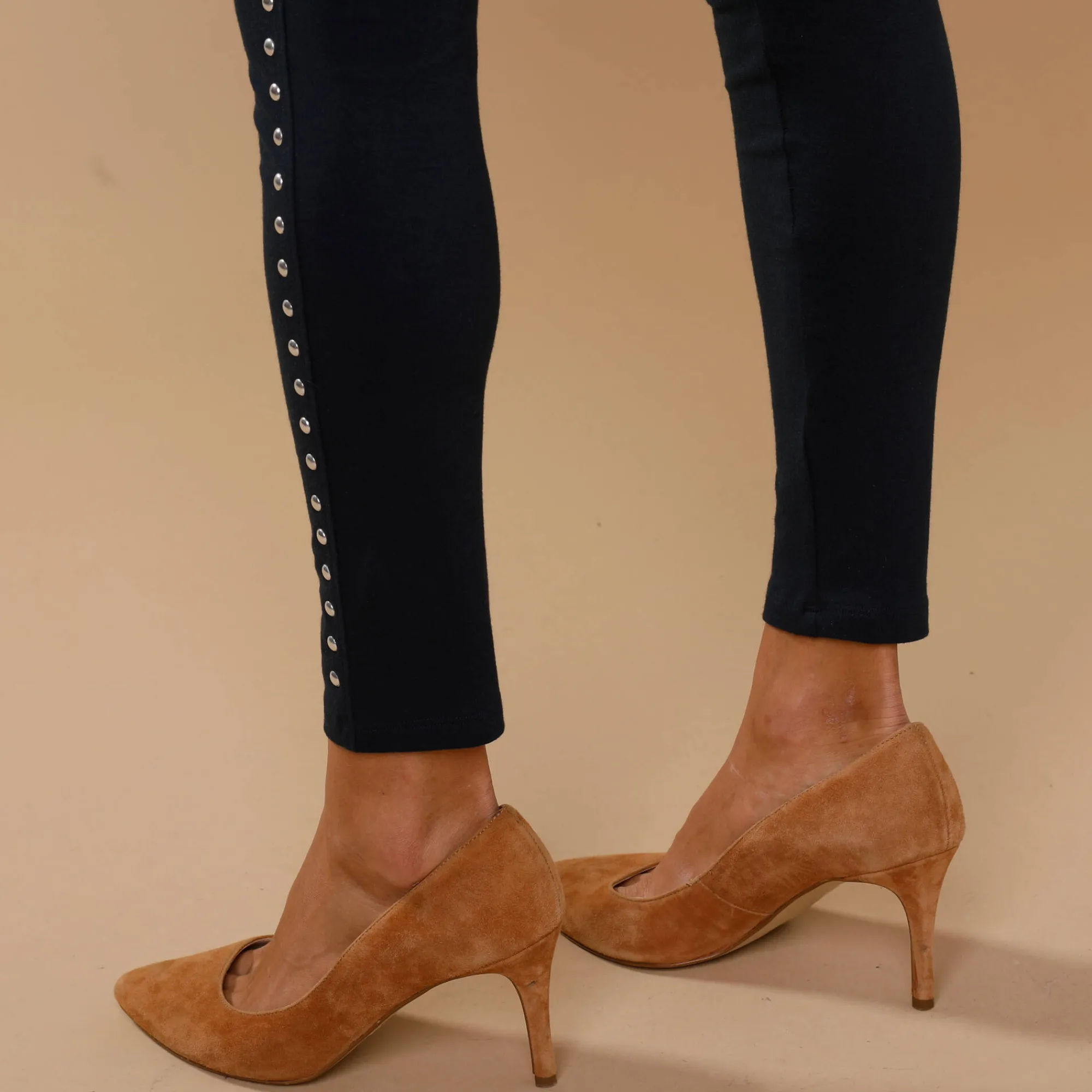 Feestoutfits Dames|Legging<Lora Zellini Legging met sierspijkers marine