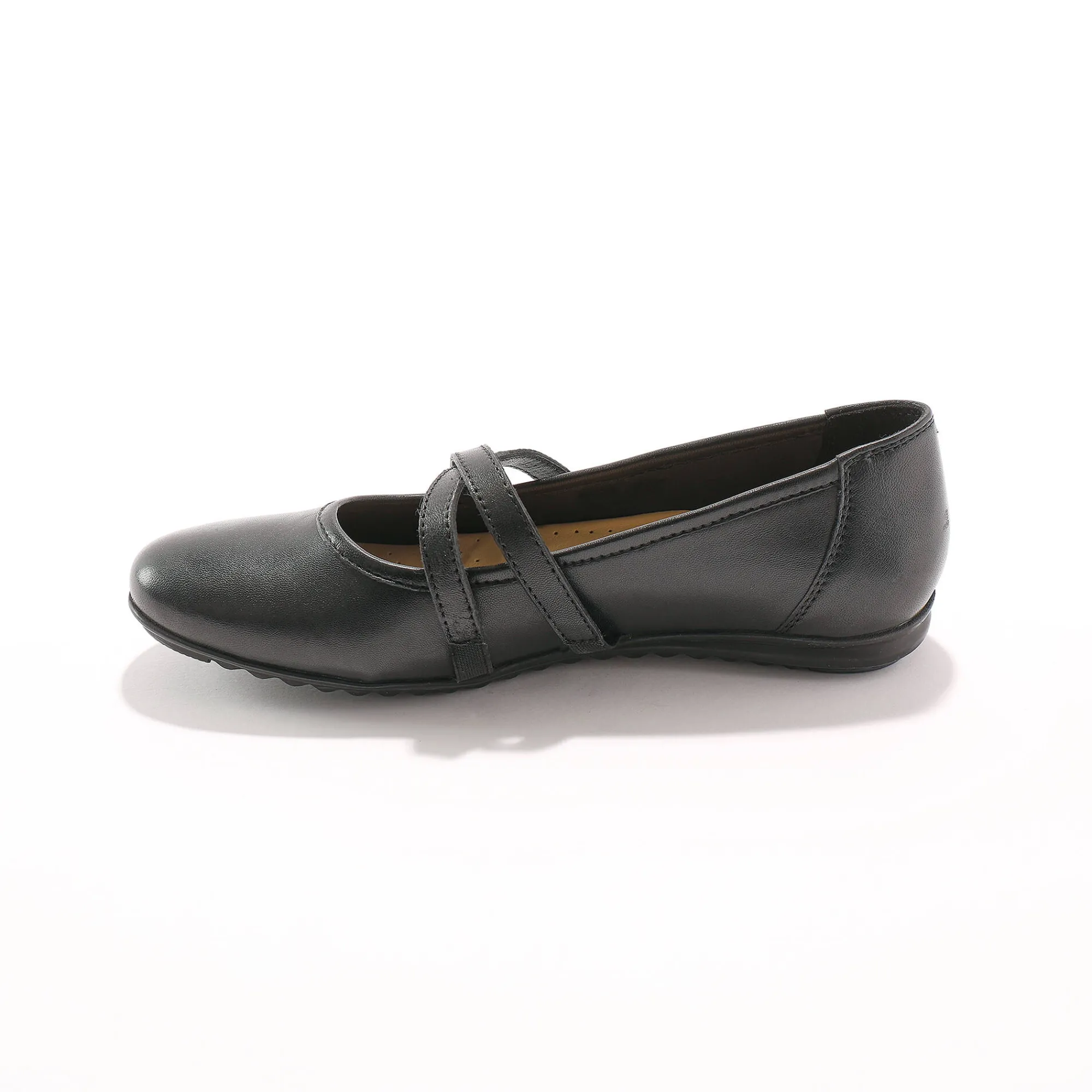 Ballerina's|Schoenen<Blancheporte Leren ballerina's met riempjes zwart