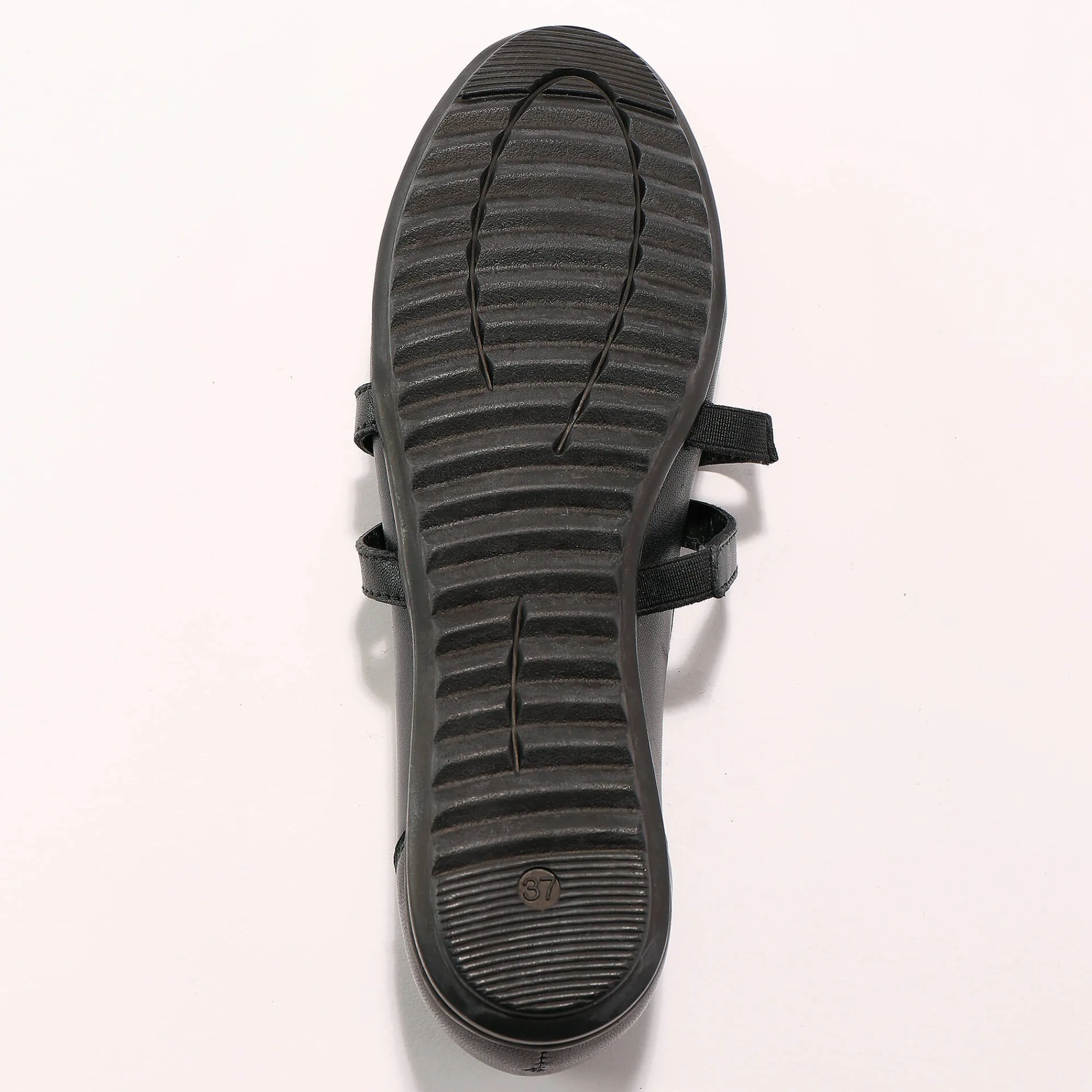 Ballerina's|Schoenen<Blancheporte Leren ballerina's met riempjes zwart