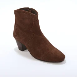 Bottines En Boots|Schoenen<Blancheporte Leren boots in westernstijl chocolade