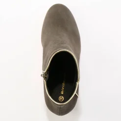 Feestelijke Schoenen|Bottines En Boots<Blancheporte Leren boots met goudkleurig biesje grijs