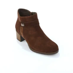 Bottines En Boots|Schoenen<Blancheporte Leren boots met hak bruin