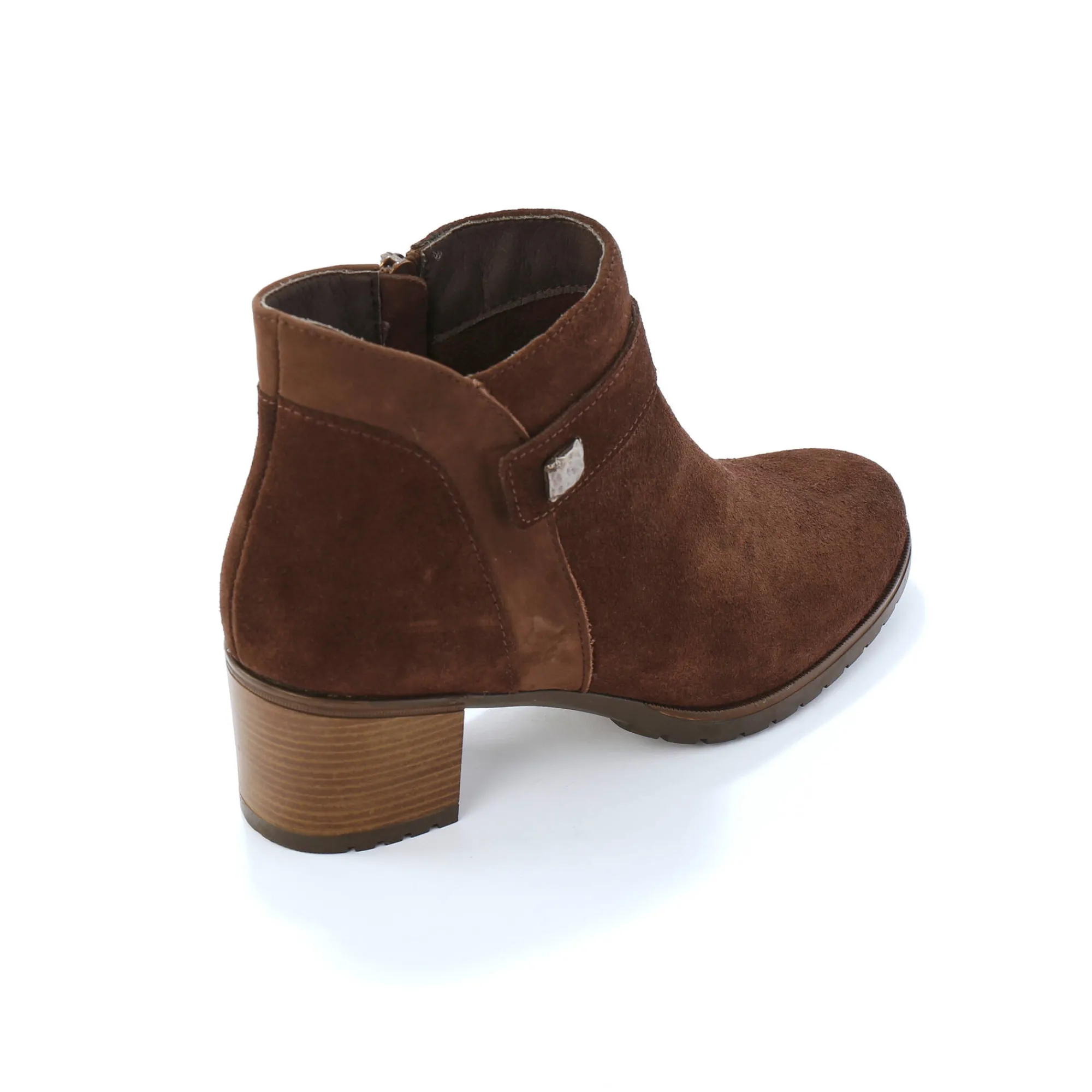 Bottines En Boots|Schoenen<Blancheporte Leren boots met hak bruin