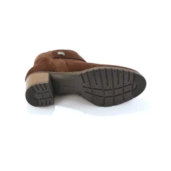 Bottines En Boots|Schoenen<Blancheporte Leren boots met hak bruin