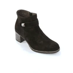 Bottines En Boots|Schoenen<Blancheporte Leren boots met hak zwart
