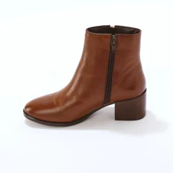 Feestelijke Schoenen|Bottines En Boots<Blancheporte Leren boots met rits bruin