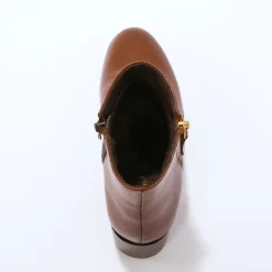 Feestelijke Schoenen|Bottines En Boots<Blancheporte Leren boots met rits bruin