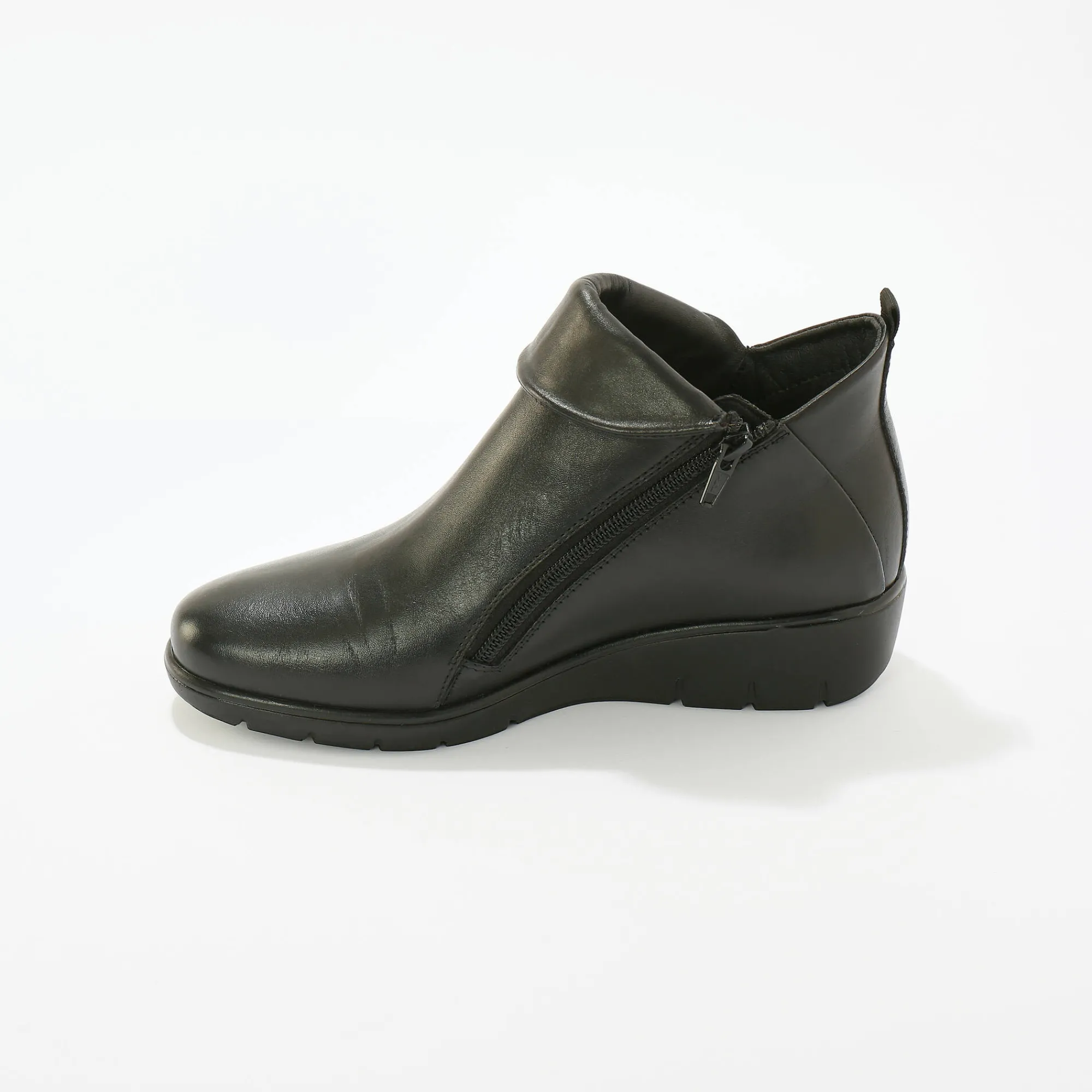 Bottines En Boots|Schoenen<Blancheporte Leren boots met sleehak zwart
