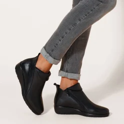 Bottines En Boots|Schoenen<Blancheporte Leren boots met sleehak zwart
