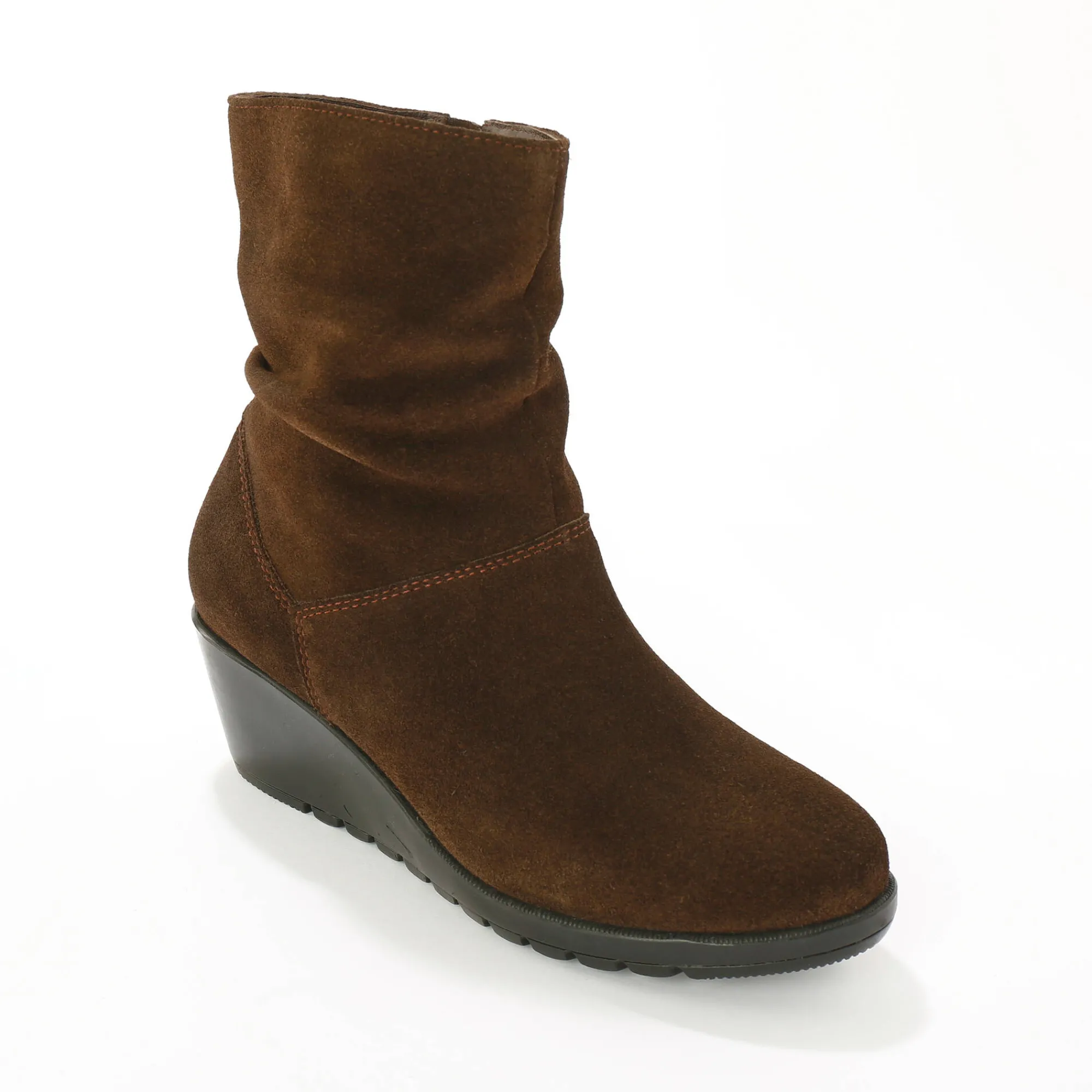 Bottines En Boots|Schoenen<Blancheporte Leren boots met sleehak chocolade