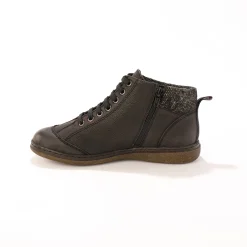 Bottines En Boots|Schoenen<Blancheporte Leren boots met veters en rits zwart