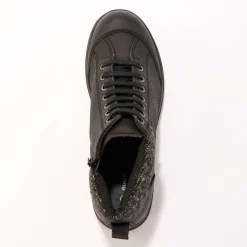 Bottines En Boots|Schoenen<Blancheporte Leren boots met veters en rits zwart