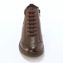 Bottines En Boots|Schoenen<Blancheporte Leren boots met veters en rits chocolade