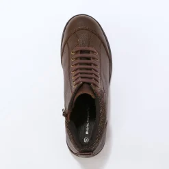 Bottines En Boots|Schoenen<Blancheporte Leren boots met veters en rits chocolade