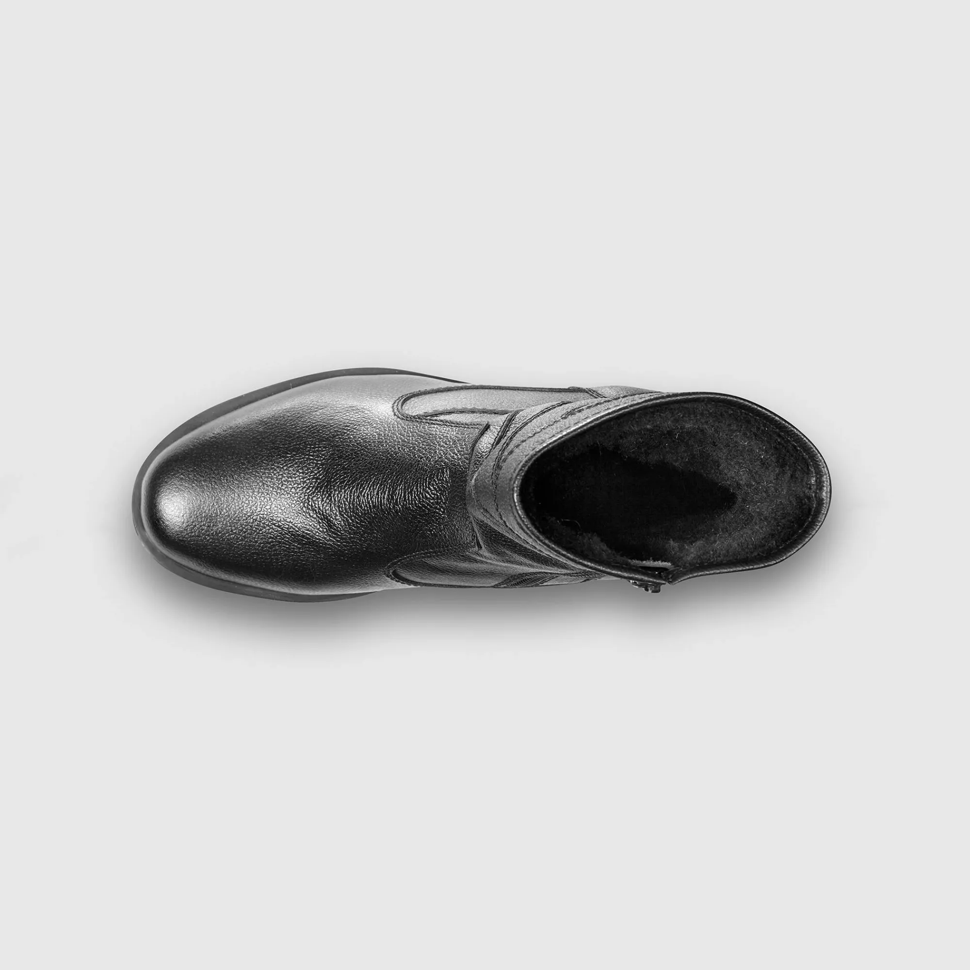 Feestoutfits Heren|Schoenen<Blancheporte Leren boots met wollen voering - tot maat 46 zwart