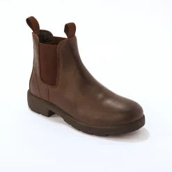 Schoenen|Schoenen Heren<Blancheporte Leren Chelsea boots, elastische zijkanten en dikke zool donkerbruin