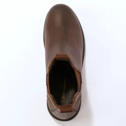 Schoenen|Schoenen Heren<Blancheporte Leren Chelsea boots, elastische zijkanten en dikke zool donkerbruin