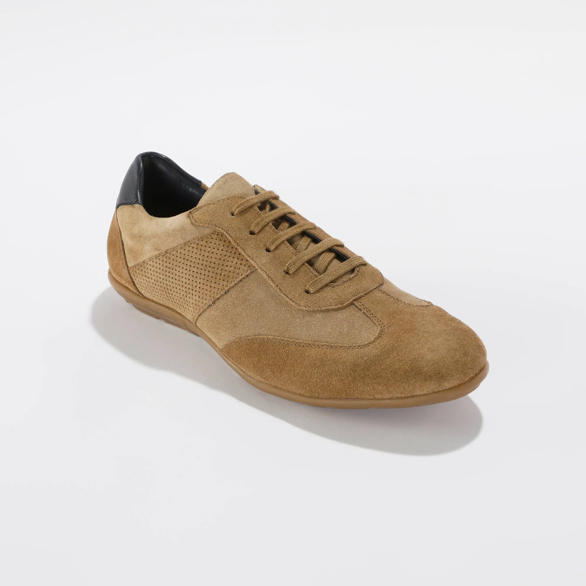 Schoenen|Schoenen Heren<Blancheporte Leren Derbies met vetersluiting en geperforeerde details taupe