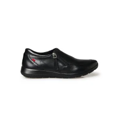 Derby's En Mocassins|Schoenen<PédiConfort Leren derby's met rits en geribbelde zool zwart