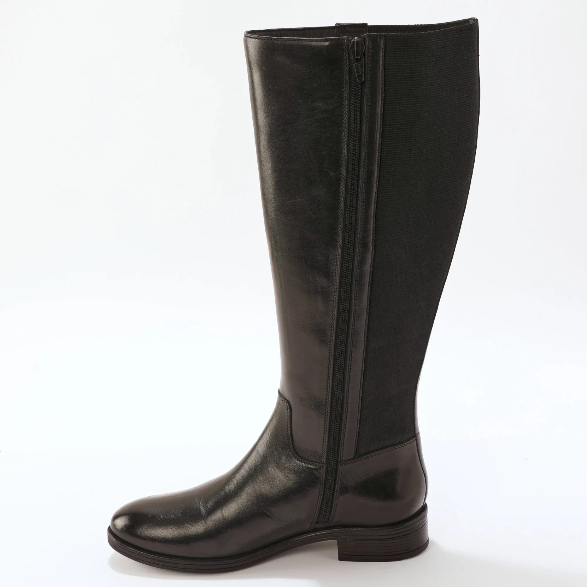 Feestelijke Schoenen|Laarzen<Blancheporte Leren laarzen, speciaal voor brede kuiten. zwart