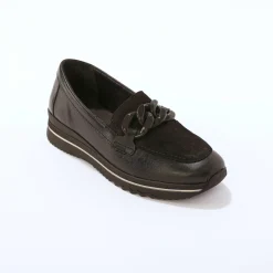 Derby's En Mocassins|Schoenen<Blancheporte Leren mocassins, breed model zwart