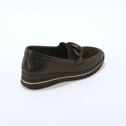 Derby's En Mocassins|Schoenen<Blancheporte Leren mocassins, breed model zwart