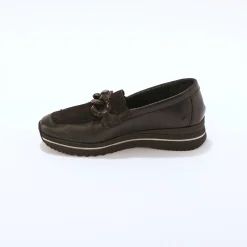 Derby's En Mocassins|Schoenen<Blancheporte Leren mocassins, breed model zwart