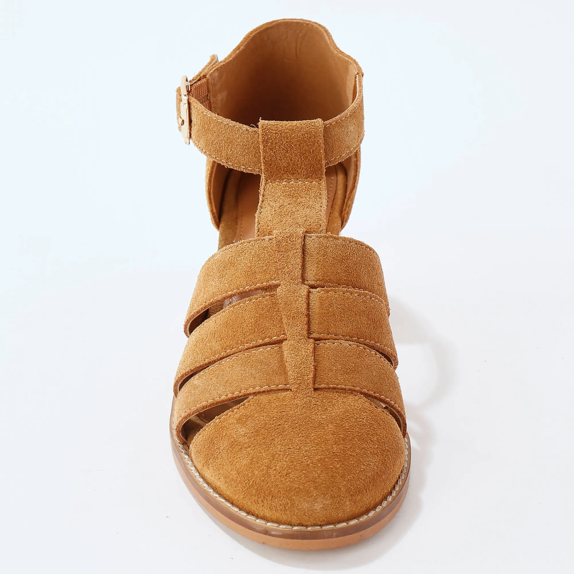 Sandalen En Espadrilles|Schoenen<Blancheporte Leren sandalen met hak beige