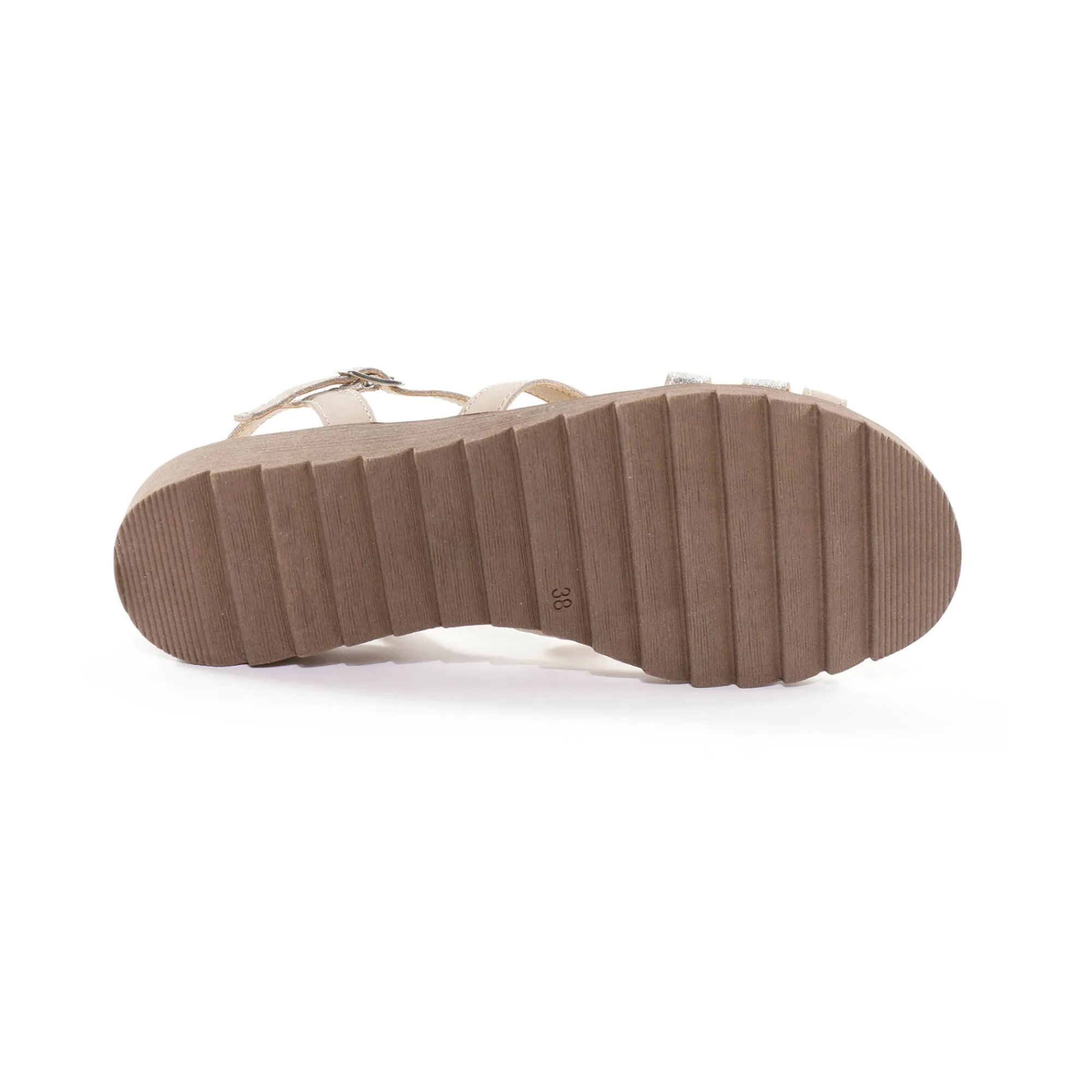 Sandalen En Espadrilles|Schoenen<Blancheporte Leren sandalen met sleehak, 2 materialen beige