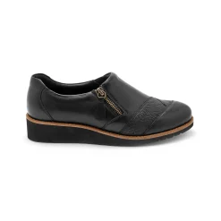 Derby's En Mocassins|Schoenen<PédiConfort Leren schoenen met sleehak, brede pasvorm - zwart