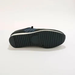 Schoenen|Schoenen Heren<Blancheporte Leren sneakers in 2 materialen, veters en rits marine