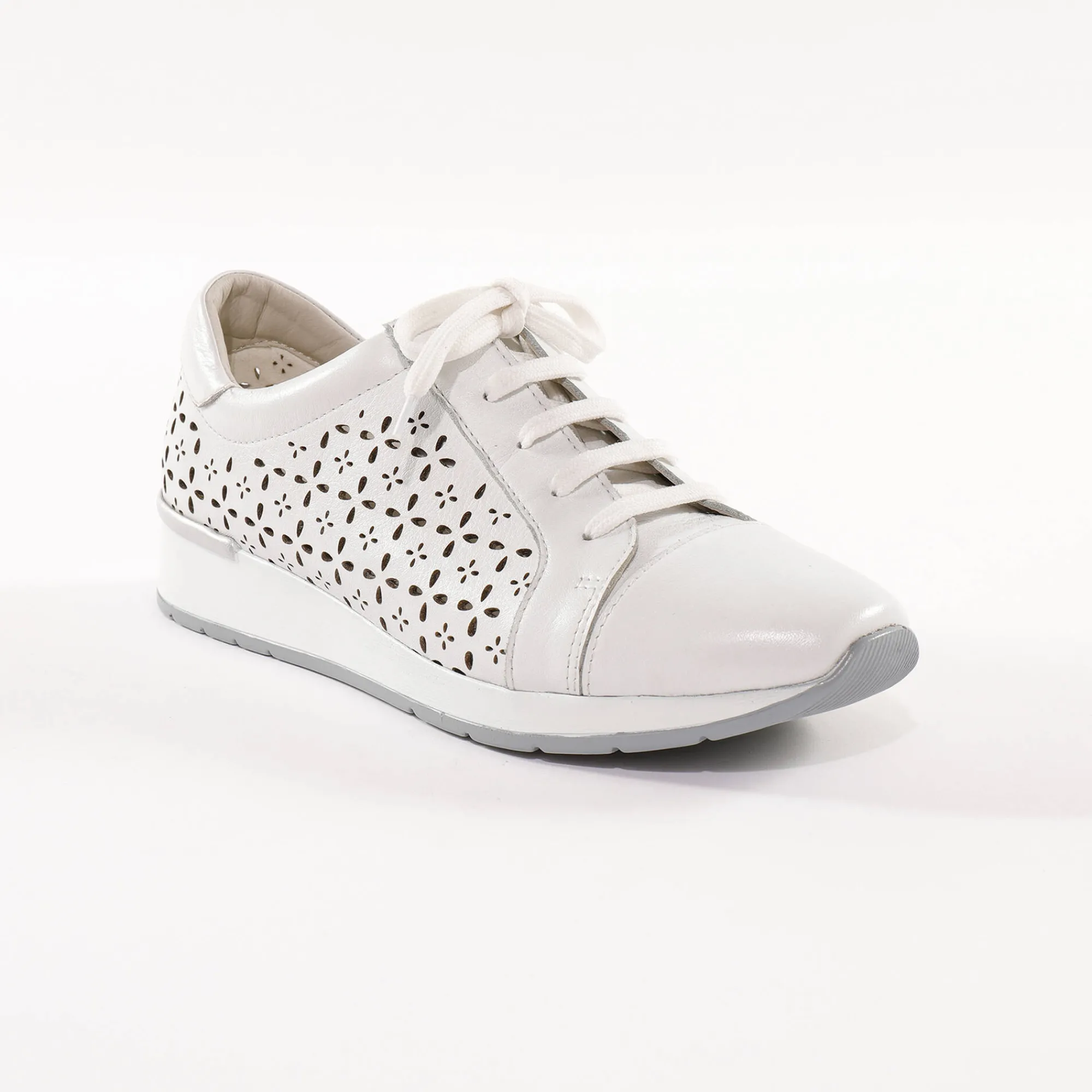 Baskets En Sneakers|Schoenen<Blancheporte Leren sneakers met ajour wit