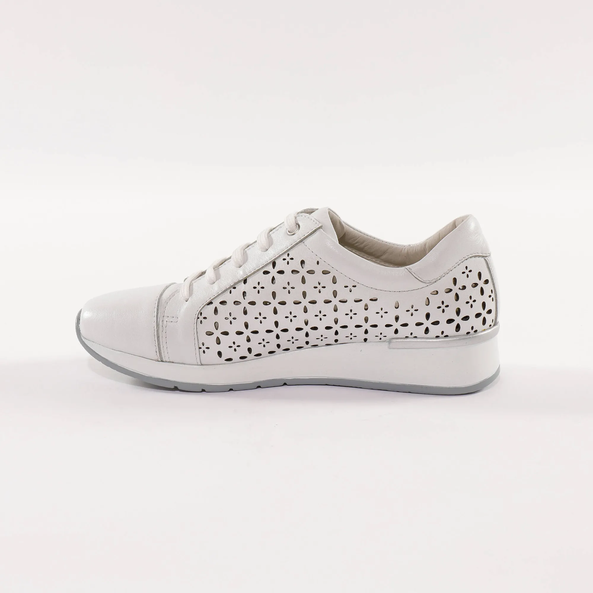 Baskets En Sneakers|Schoenen<Blancheporte Leren sneakers met ajour wit