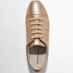 Baskets En Sneakers|Schoenen<Blancheporte Leren sneakers met ajour goudbruin